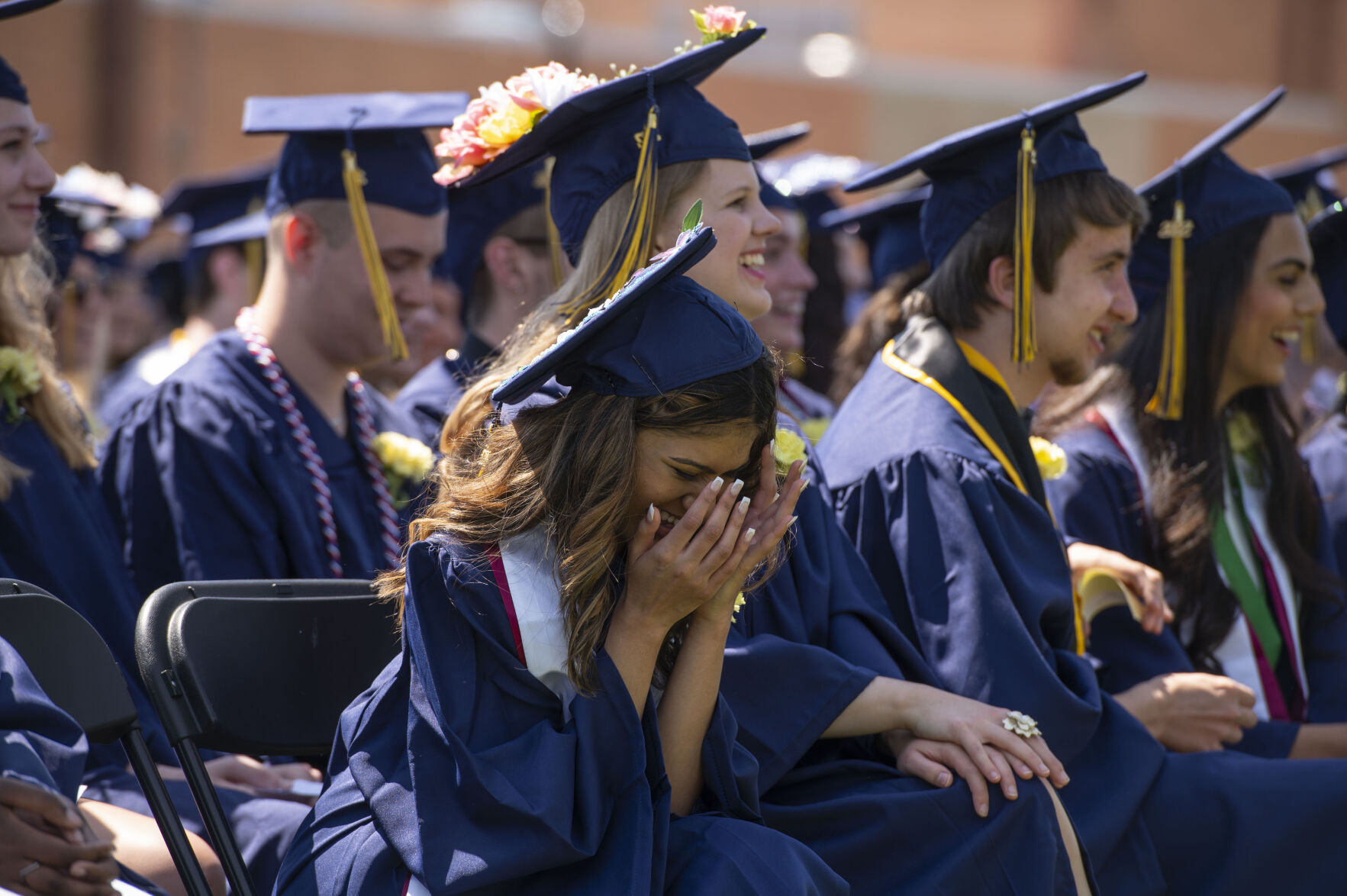 Laughing students